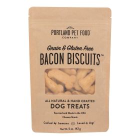 Portland Pet Food Company - Dog Treats Bacon Biscuits - Case Of 6-5 Oz